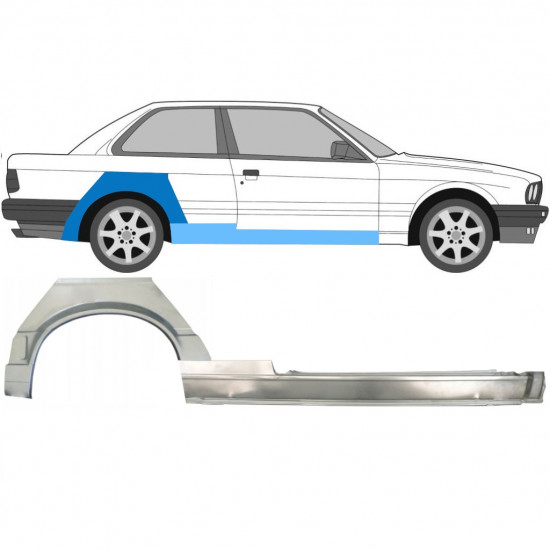 BMW 3 E30 1987-1994 2 DOOR REAR WHEEL ARCH + SILL REPAIR PANEL / RIGHT