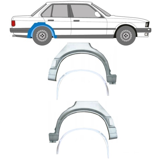 Inner and outer rear wing repair panel for BMW 3 E30 1987-1994 / Set 10862
