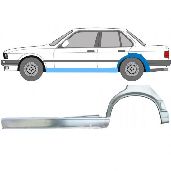 BMW 3 E30 1987-1994 4 DOOR REAR WHEEL ARCH + SILL REPAIR PANEL / SET / LEFT
