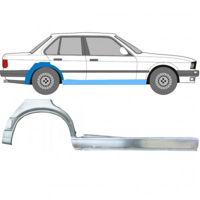BMW 3 E30 1987-1994 4 DOOR REAR WHEEL ARCH + SILL REPAIR PANEL / SET / RIGHT 