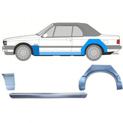 BMW 3 E30 CABRIO 1987-1994 REAR WHEEL ARCH + SILL + FRONT WING PANEL / SET / LEFT