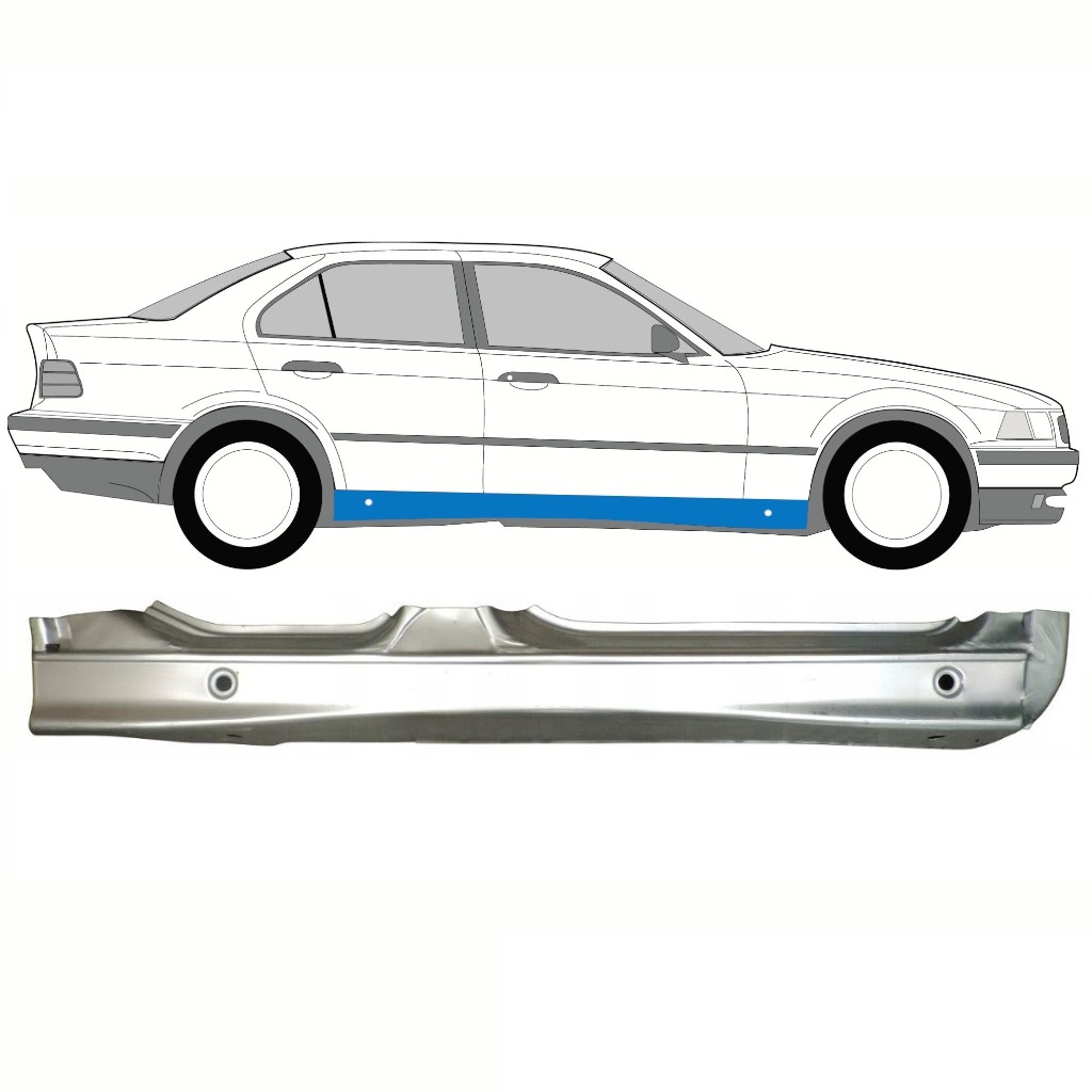 BMW 3 E36 1990-2000 FULL SILL REPAIR PANEL 1MM STEEL / RIGHT