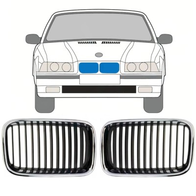 Grille for BMW 3 E36 1990-1995 / Left+Right / Set 11126