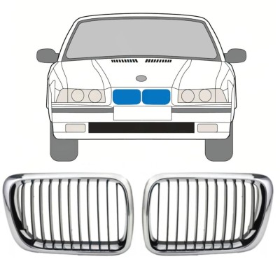 Grille for BMW 3 E36 1996-2000 / Left+Right / Set 11127