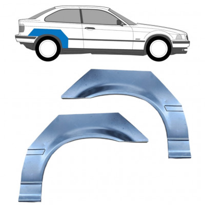 Rear wing repair panel for BMW 3 E36 / Left+Right / COMPACT / Set 5500