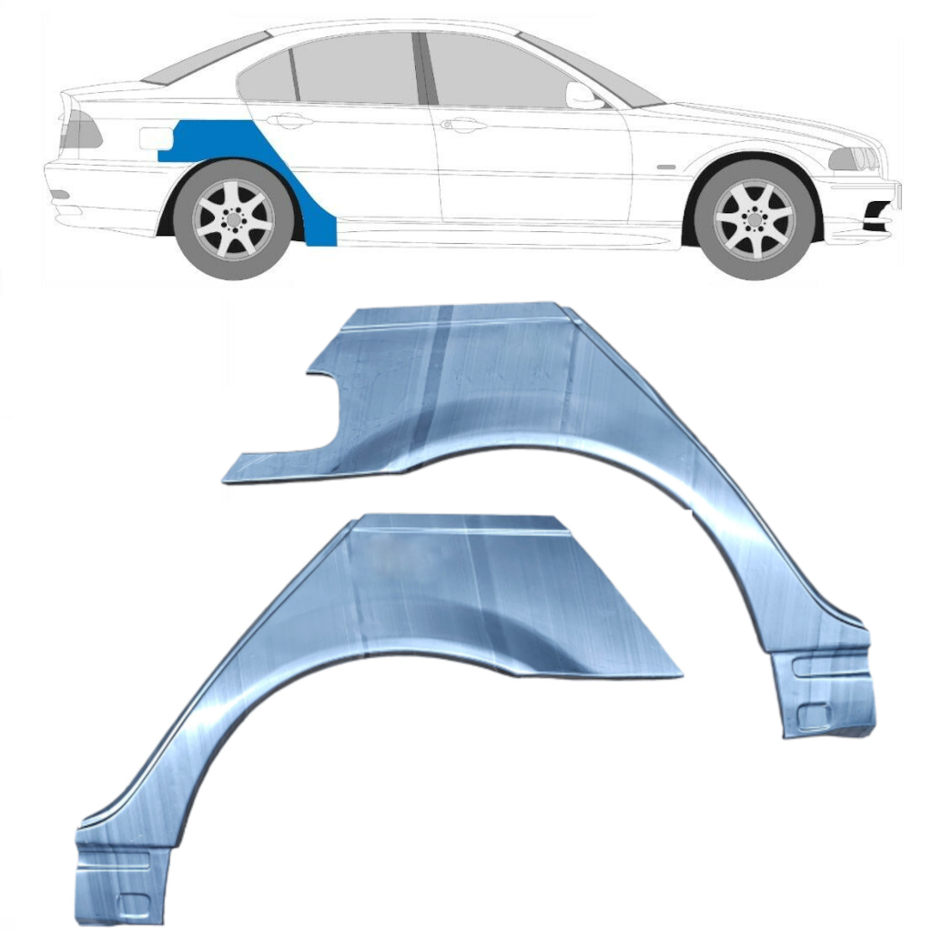 Rear Wing Repair Panel For Bmw E46 3 1998-2005 / Left+Right / Set 6204