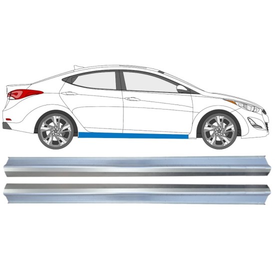 Sill repair panel for Hyundai Elantra 2010-2015 / Left+Right / Set 14936