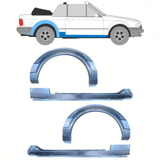 FORD ESCORT 1981-1990 CABRIO SILL + REAR WHEEL ARCH / SET / LEFT + RIGHT