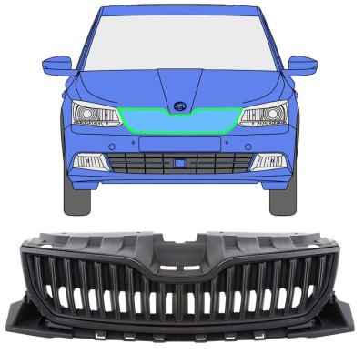 Black grille for Skoda Fabia 2014-2018 / Set 7544