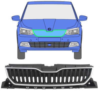 Grille for Skoda Fabia 2014-2018 / Set 7543