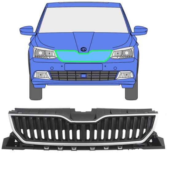 Grille for Skoda Fabia 2014-2018 / Set 7543