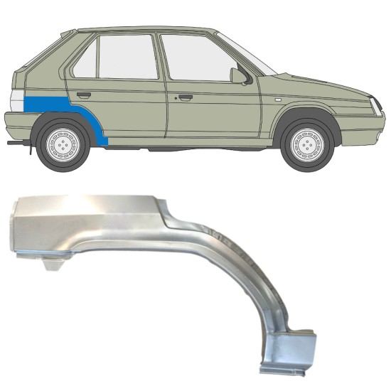 Rear wing repair panel for Skoda Favorit 1989-1995 / Right 14882