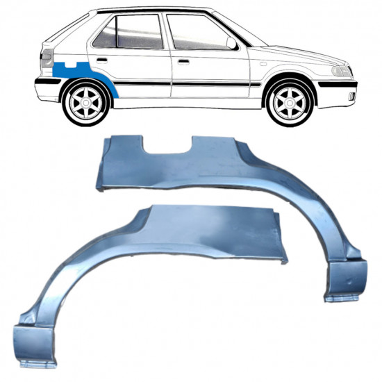 Rear wing repair panel for Skoda Felicia 1994-2001 / Left+Right / Set 10590