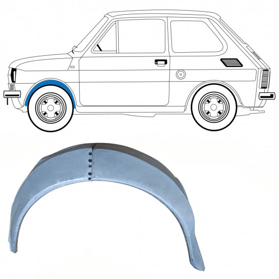 Inner front wing repair panel for Fiat 126p 1972-1978 / Left 10216