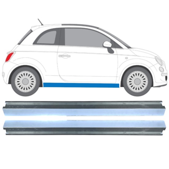 Lower sill repair panel for Fiat 500 2007-2018 / Left+Right / Set 16070