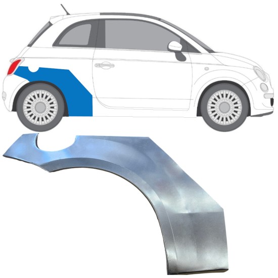 Rear wing repair panel for Fiat 500 2007-2018 / Right 16071