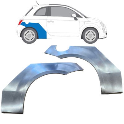 Rear wing repair panel for Fiat 500 2007-2018 / Left+Right / Set 16073