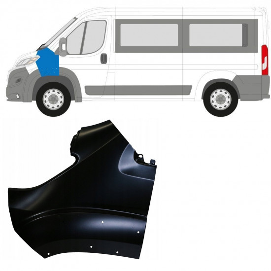 FIAT DUCATO 2014- FRONT WING WITH HOLES / LEFT