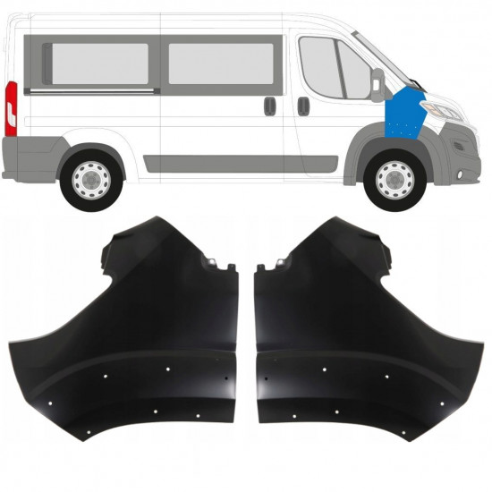 FIAT DUCATO 2014- FRONT WING WITH HOLES / SET