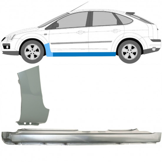 FORD FOCUS 2004-2011 FULL SILL REPAIR PANEL + FRONT WING PANEL / LEFT