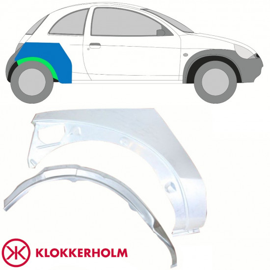 FORD KA 1996-2008 INNER + OUTER REPAIR PANEL REAR WHEEL ARCH / RIGHT 