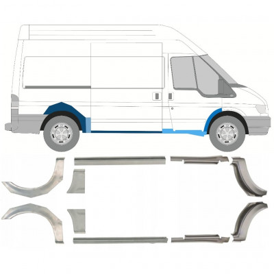 FORD TRANSIT 2000-2013 MWB REAR WHEEL ARCH + SILL REPAIR / SET