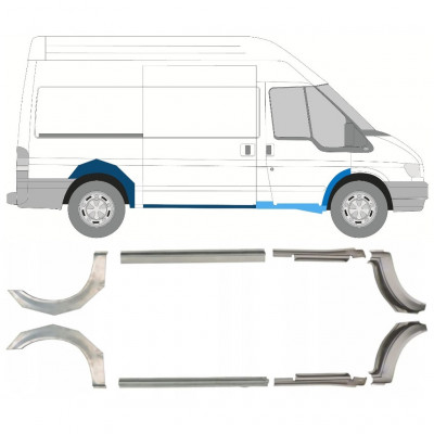 FORD TRANSIT 2000-2013 REAR WHEEL ARCH + SILL REPAIR / RIGHT + LEFT MWB / SET