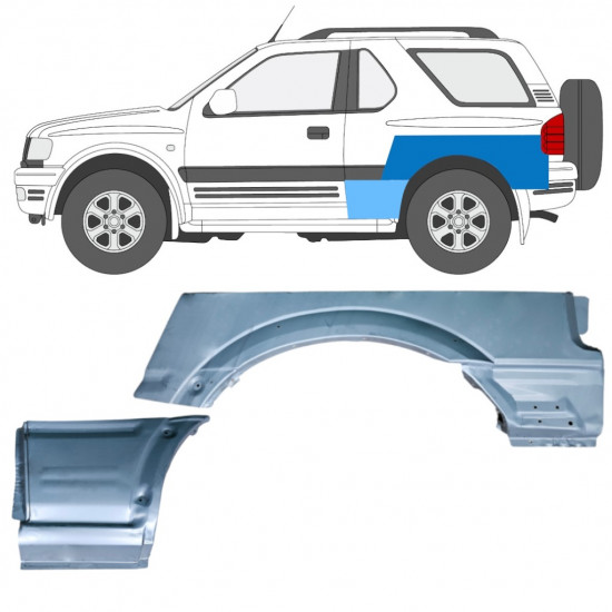 Rear wing repair panel for Opel Frontera B 1999-2002 / Left / Set 12838