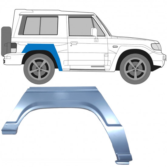 Rear wing repair panel for Hyundai Galloper 1991- / Right /  6656