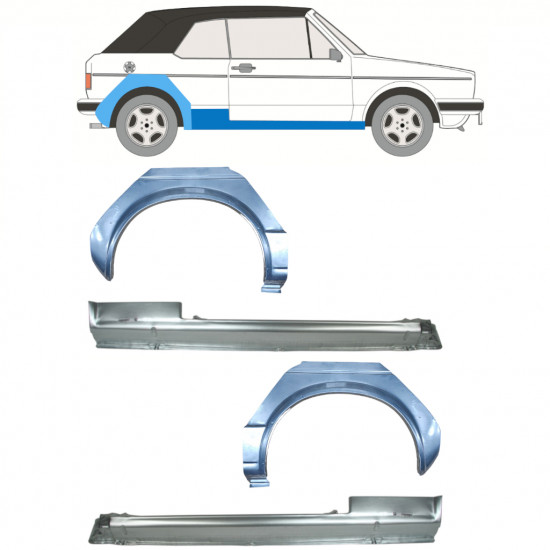 VW GOLF 1 CABRIO 1979-1993 REAR WHEEL ARCH + SILL / SET / RIGHT + LEFT