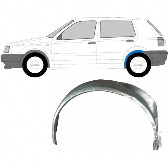 VW GOLF 3 1991-1998 REAR INNER REAR WHEEL ARCH REPAIR PANEL / LEFT
