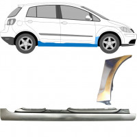 Full sill and front wing repair panel for VW Golf Plus 2005- / Right / Set 10380