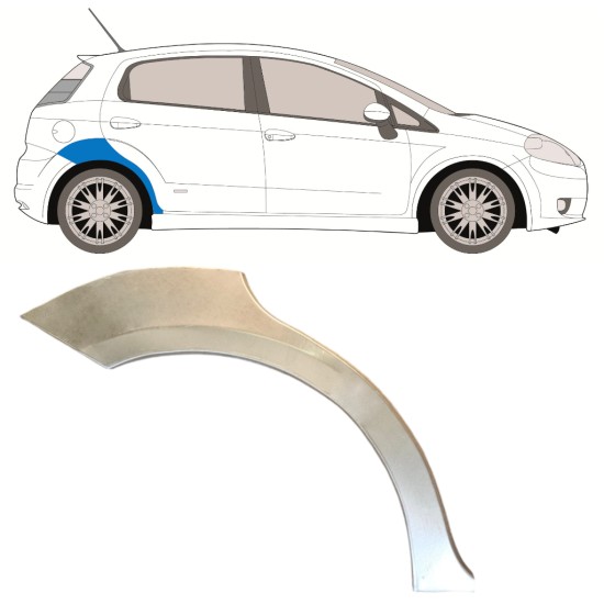 Rear wing repair panel for Fiat Grande Punto Evo 2005- / Right 14759