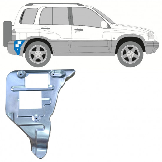 Rear bumper mounting repair panel