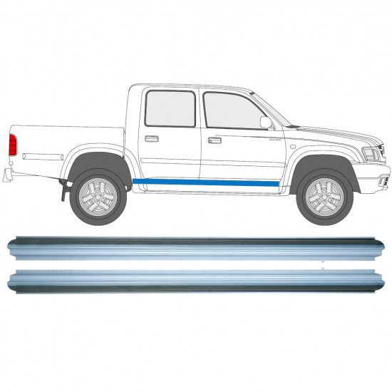 Sill repair panel for Toyota Hilux 2001-2005 / Left = Right (symmetrical) / Set 9614