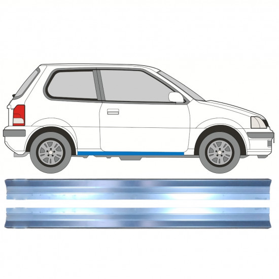 Sill repair panel for Honda Logo 1996-2001 / Left = Right (symmetrical) / Set 10948