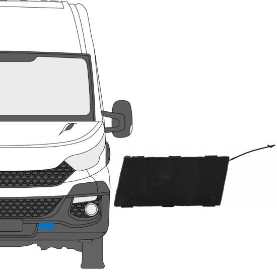 Front bumper tow hook for Iveco Daily 2014-2019 / Left 16243