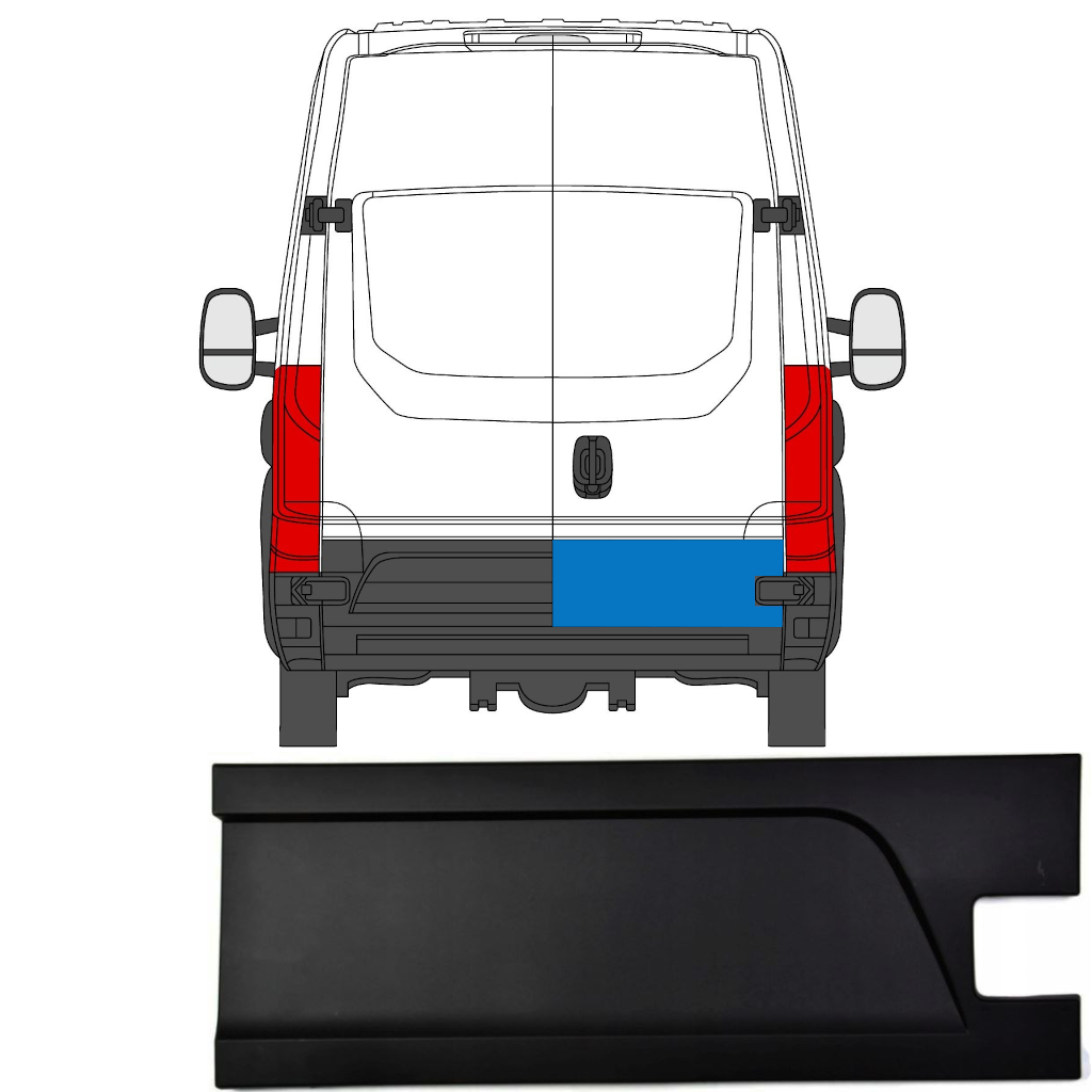 IVECO DAILY 2014- REAR DOOR MOULDING TRIM PANEL / RIGHT
