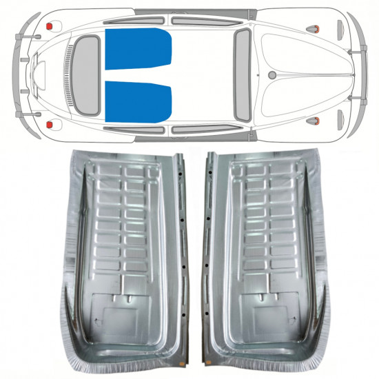 Rear floor repair panel for Volkswagen Kaefer 1949-1972 / Left+Right / Set 10349