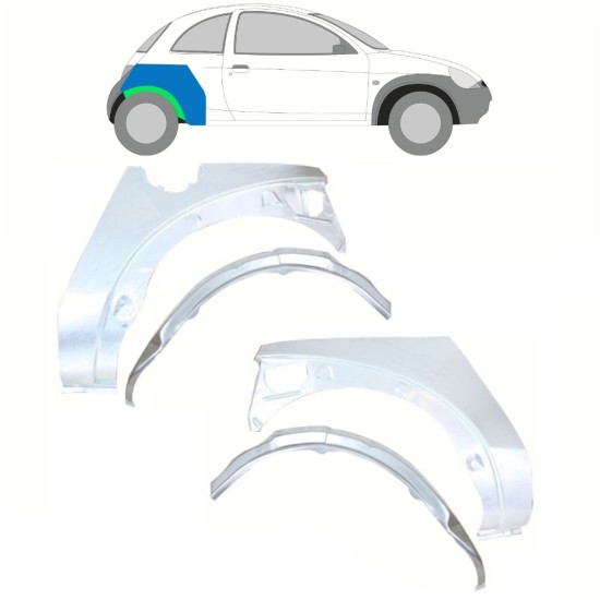 Inner and outer rear wing repair panel for Ford KA 1996-2008 / Set 10777