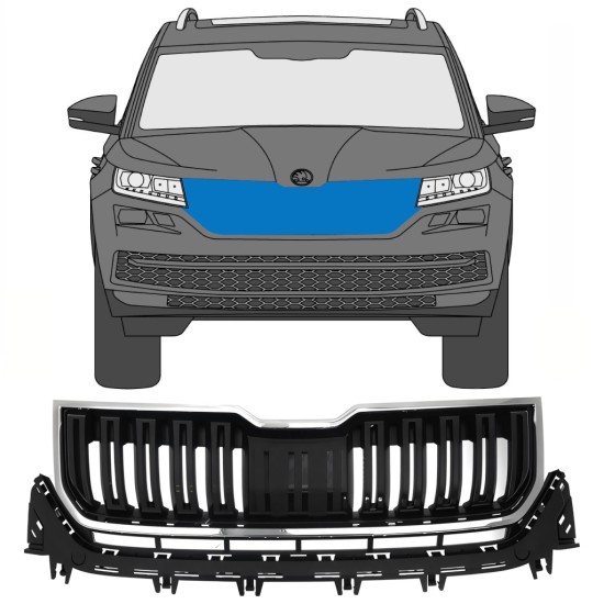 Grille for Skoda Kodiaq 2016-2023 / Set 7546