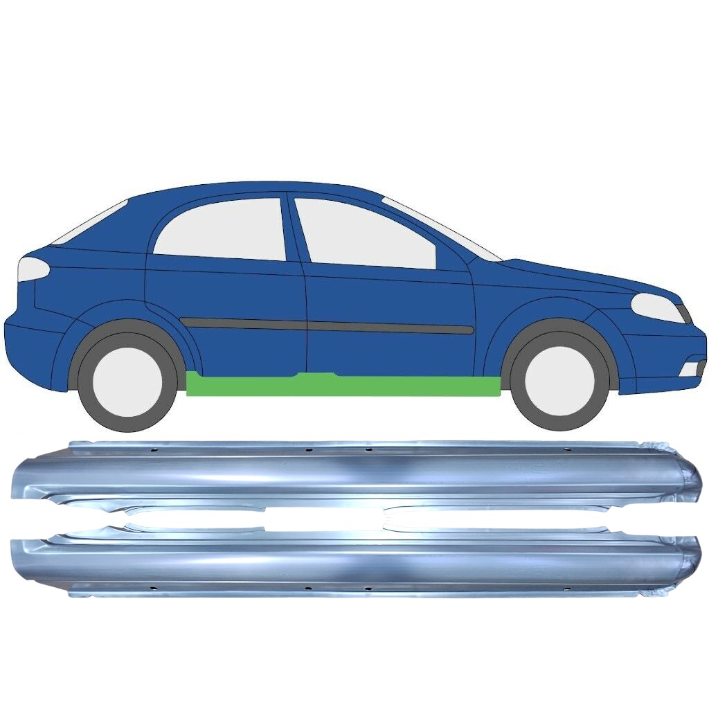 Full Sill Repair Panel For Chevrolet Lacetti 2003-2009 / Left+Right / Set 9458