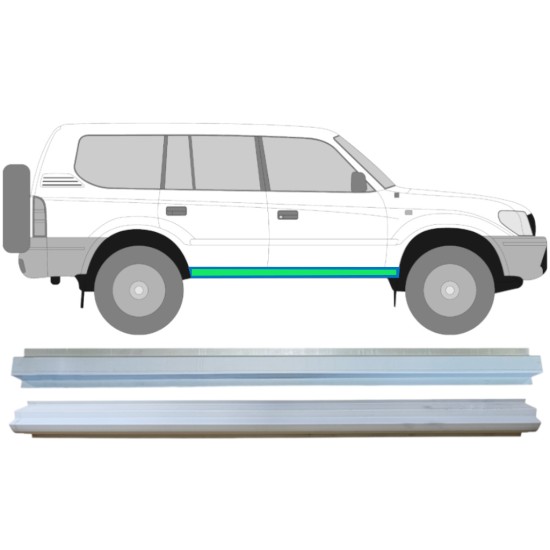 Inner and outer sill repair panel for Toyota Land Cruiser J90 1996-2002 / Left = Right (symmetrical) / Set 14852