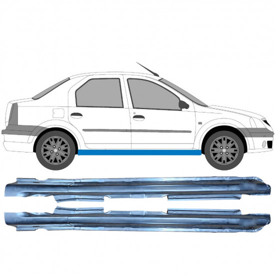 Full sill repair panel for Dacia Logan 2004-2009 / Left+Right / Set 6466