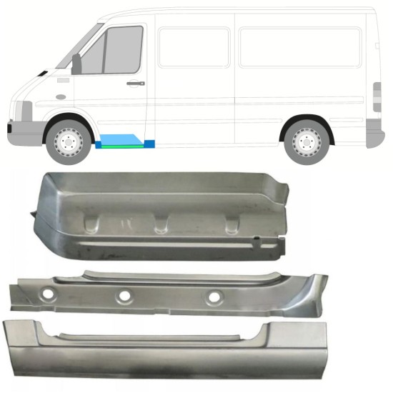 Inner sill, wing, and front step repair panel for Volkswagen LT 1996-2005 / Left 16572