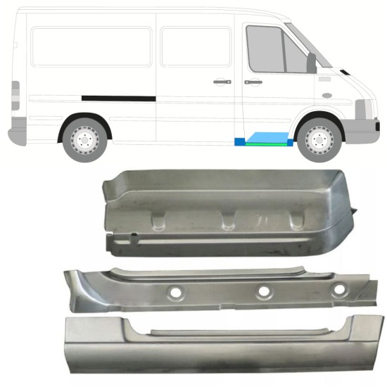Inner sill, wing, and front step repair panel for Volkswagen LT 1996-2005 / Right 16571