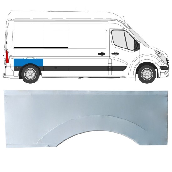 Rear wing repair panel for Opel Movano 2010-2021 / Right 16821