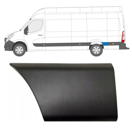 Rear fender side trim behind the wheel for Renault Master 2010- / Left 16659
