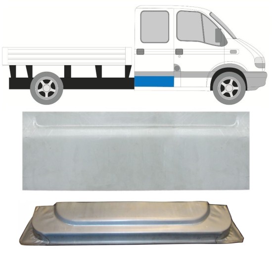 Inner and outer rear door repair panel for Renault Master 1998-2010 / Left = Right (symmetrical) / Set 9798