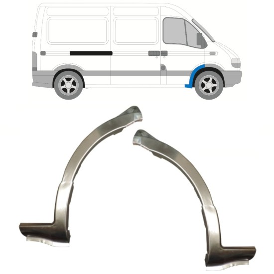 Front wing repair panel for Opel Movano 1998-2010 / Left+Right / Set 15360